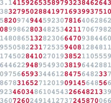 Pi numbers mathematics Stock Illustration