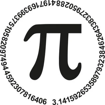 Pi with numbers of pi in a circle Stock Illustration