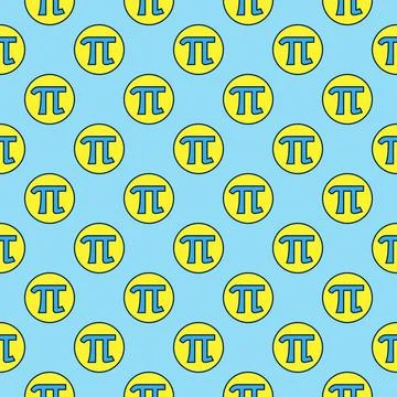 Pi Sign in circle vector concept modern seamless pattern 스톡 일러스트