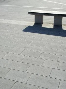 Pi sign shaped bench Stock Photos