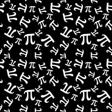 Pi Sign vector dark concept seamless pattern or background Illustrazione stock