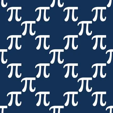 Pi Sign vector Mathematics and Science seamless pattern with blue background 스톡 일러스트