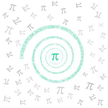 Pi spiral on white background Stock Illustration