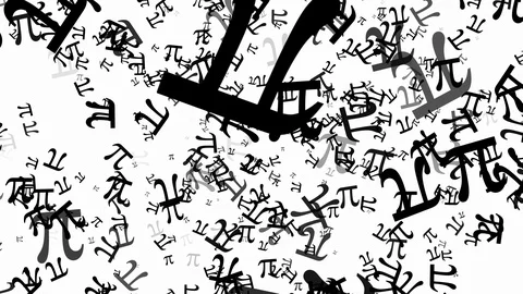 Pi symbol black on white looping seamless motion background Stock Footage 101965986