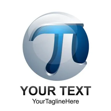 Pi Symbol inside circle isolated on white background. 3D render Stock Illustration