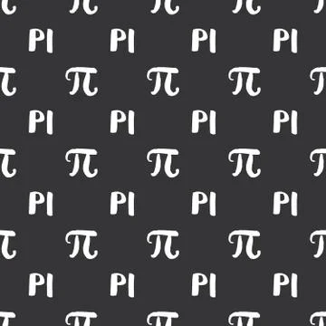 Pi symbol seamless pattern vector illustration. Hand drawn sketched Grunge ma Stock Photos