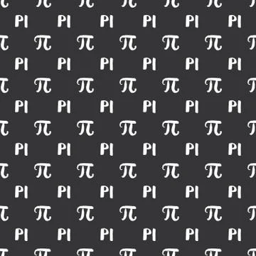 Pi symbol seamless pattern vector illustration. Hand drawn sketched Grunge ma Foto stock