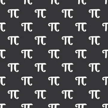 Pi symbol seamless pattern vector illustration. Hand drawn sketched Grunge ma Stock Photos