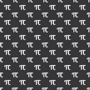 Pi symbol seamless pattern vector illustration. Hand drawn sketched Grunge ma Stock Photos