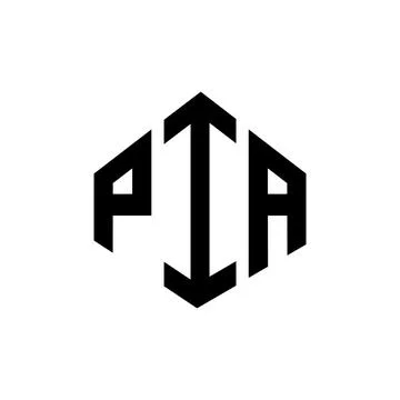 PIA letter logo design with polygon shape. PIA polygon and cube shape logo .. Stock Illustration