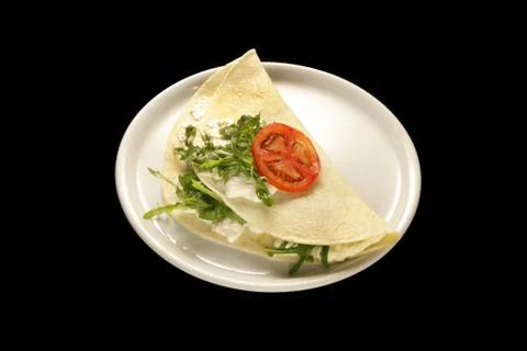 Piadina with squaquerone cheese Stock Photos