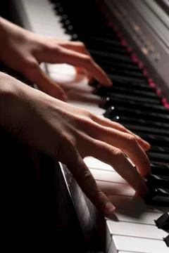 Pianist hands Stock Photos