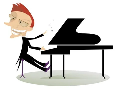Pianist isolated Stock Illustration