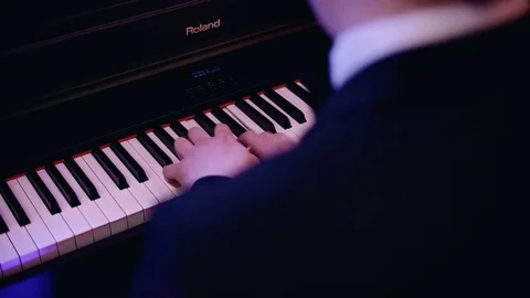 Pianist player hand Stock Footage 83047161