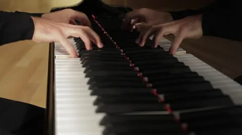 Pianist playing, close up Video stock 49660881