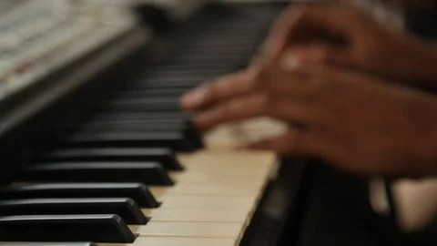 A Pianist playing an Electronic Keyboard. Stock-Footage 112965633