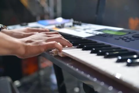 Pianist on stage Stock Photos