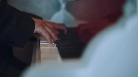 Pianist's close-up performance at the event Stock Footage 203593331