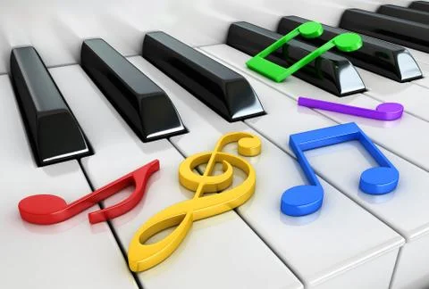 Piano and notes Illustrazione stock