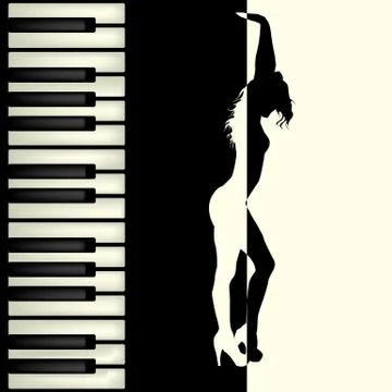 Piano bar brochure Stock Illustration