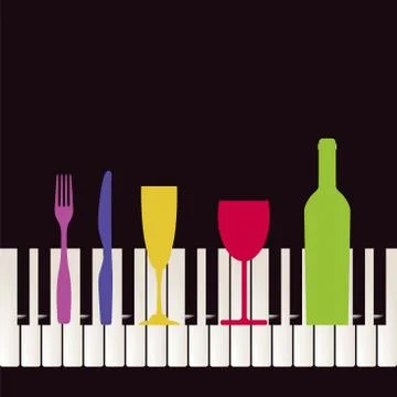 Piano bar event Stock Illustration