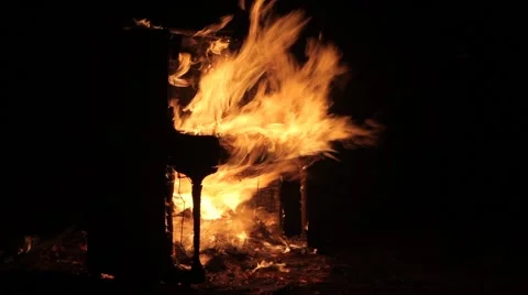 Piano Burning Musical Instrument Background - Fire Stock Footage