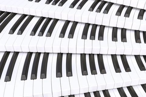 Piano in a circle abstract background 3D illustration Stock Illustration