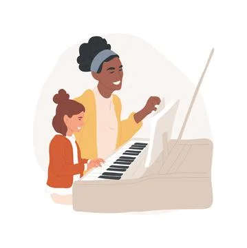 Piano class abstract concept vector illustration. Illustrazione stock