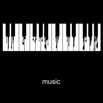 Piano with flowing keys Illustrazione stock