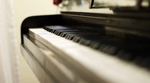 Piano - Focus changing back to front Stock Footage 34730576