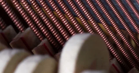 Piano Hammers Hitting the Strings 4K Stock Footage 83638039