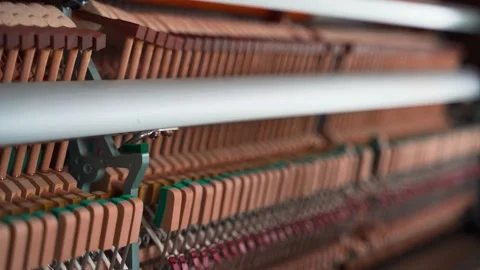 Piano Hammers hitting strings with arpeggios and chords Stock Footage 139093845