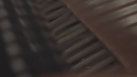 Piano Hammers Knock On Strings, Close-Up From Inside. Stock Footage 264278627