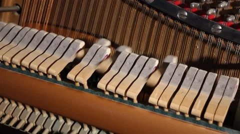 Piano Hammers Playing Chords Video stock 60184234