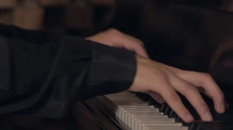 Piano Hands Close Up Stock Footage 46291742