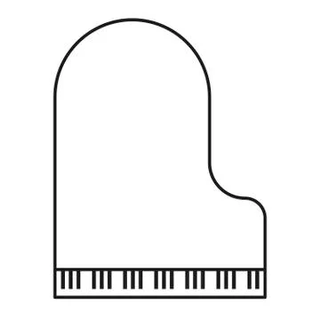 Piano icon in flat and line style. Geometric forms. Stock Illustration