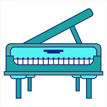 Piano Icon Flat Design Vector Stock Illustration