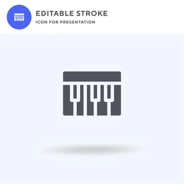 Piano icon vector, filled flat sign, solid pictogram isolated on white, logo  Illustrazione stock