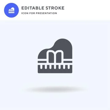 Piano icon vector, filled flat sign, solid pictogram isolated on white, logo イラスト素材