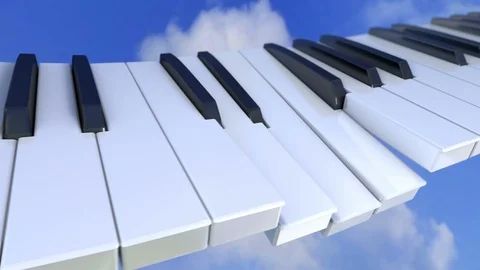 Piano Key Chase Stock Footage 86400130