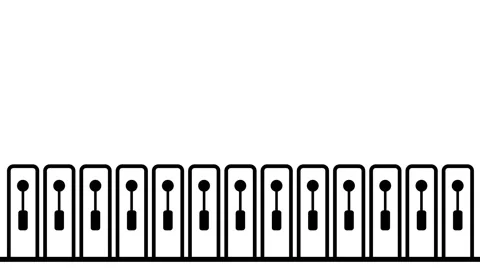 Piano Key Equalizer Row Icon Stock Footage 340305775