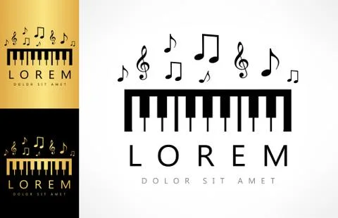 Piano key logo Stock Illustration
