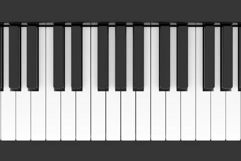 Piano keyboard. 3D rendering. Stock Illustration