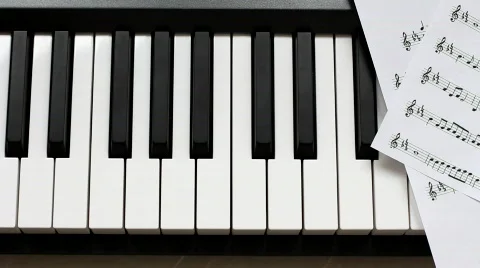 Piano keyboard and notes 스톡 동영상 769022