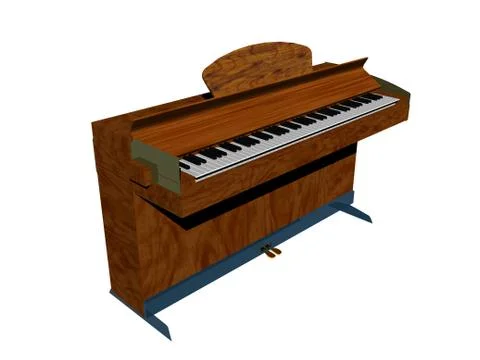 Piano with keyboard and strings Stock Illustration