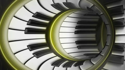 Piano Keyboard Animation, Background, Loop Vidéo 320609358