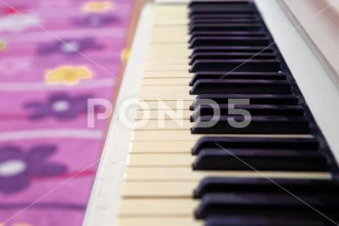 Piano keyboard background with close up shot.Fair in blurred and de-focus, So Stock Photos