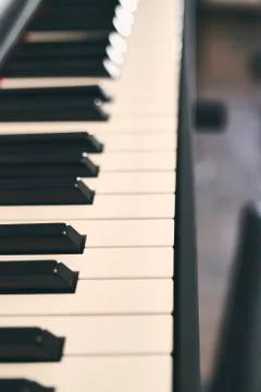 Piano keyboard close up Stock Photos