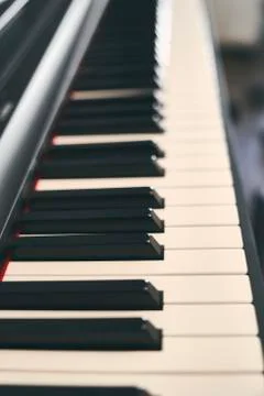 Piano keyboard close up Stock Photos