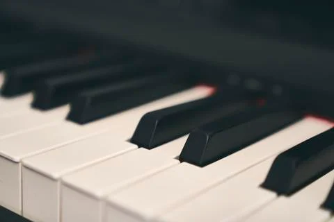 Piano keyboard close up Stock Photos